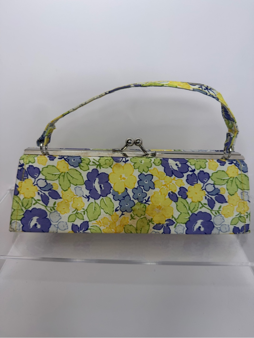 #343 Laura Ashley Vintage Floral Mini Kisslock Satchel - Picture 4 of 13